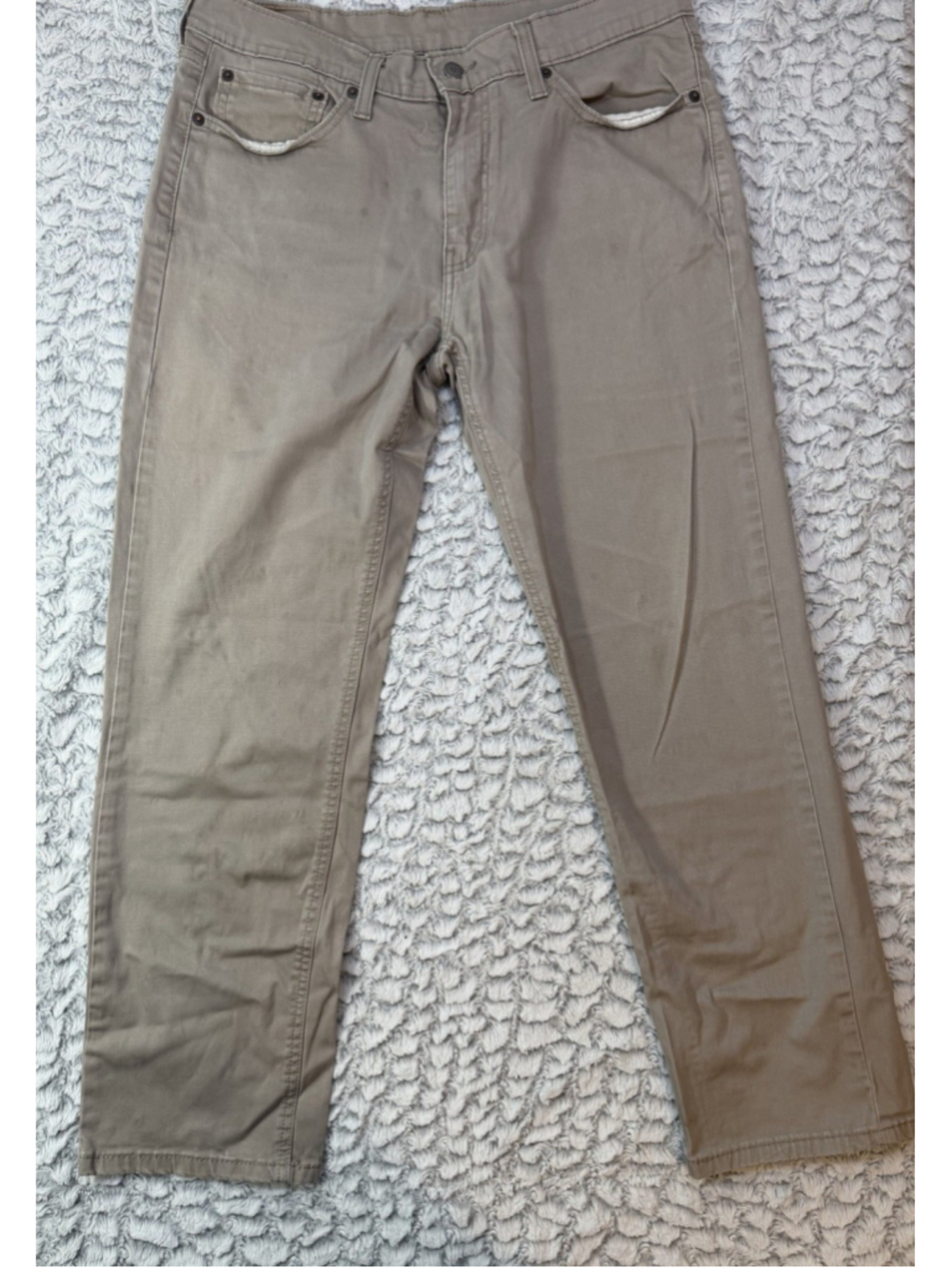 Levi's Waterless Beige Denim Jeans Slim Tapered Fit 5-Pocket Mens 32"